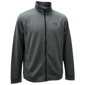 Under Armour UA‎ Tricot Jacket Men Size Large Full Zip Gray Track